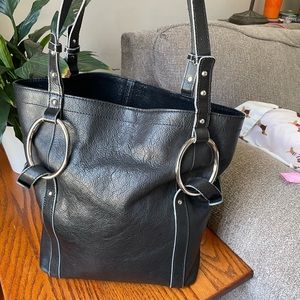 Alfani black leather shoulder bag.